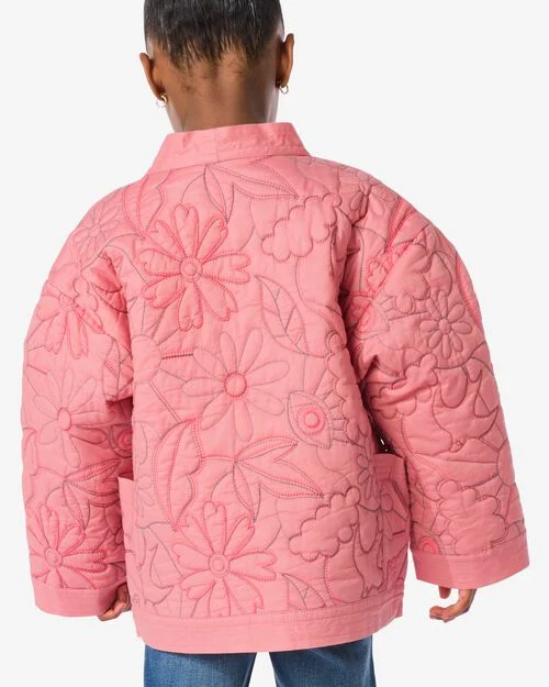kimono enfant à fleurs rose