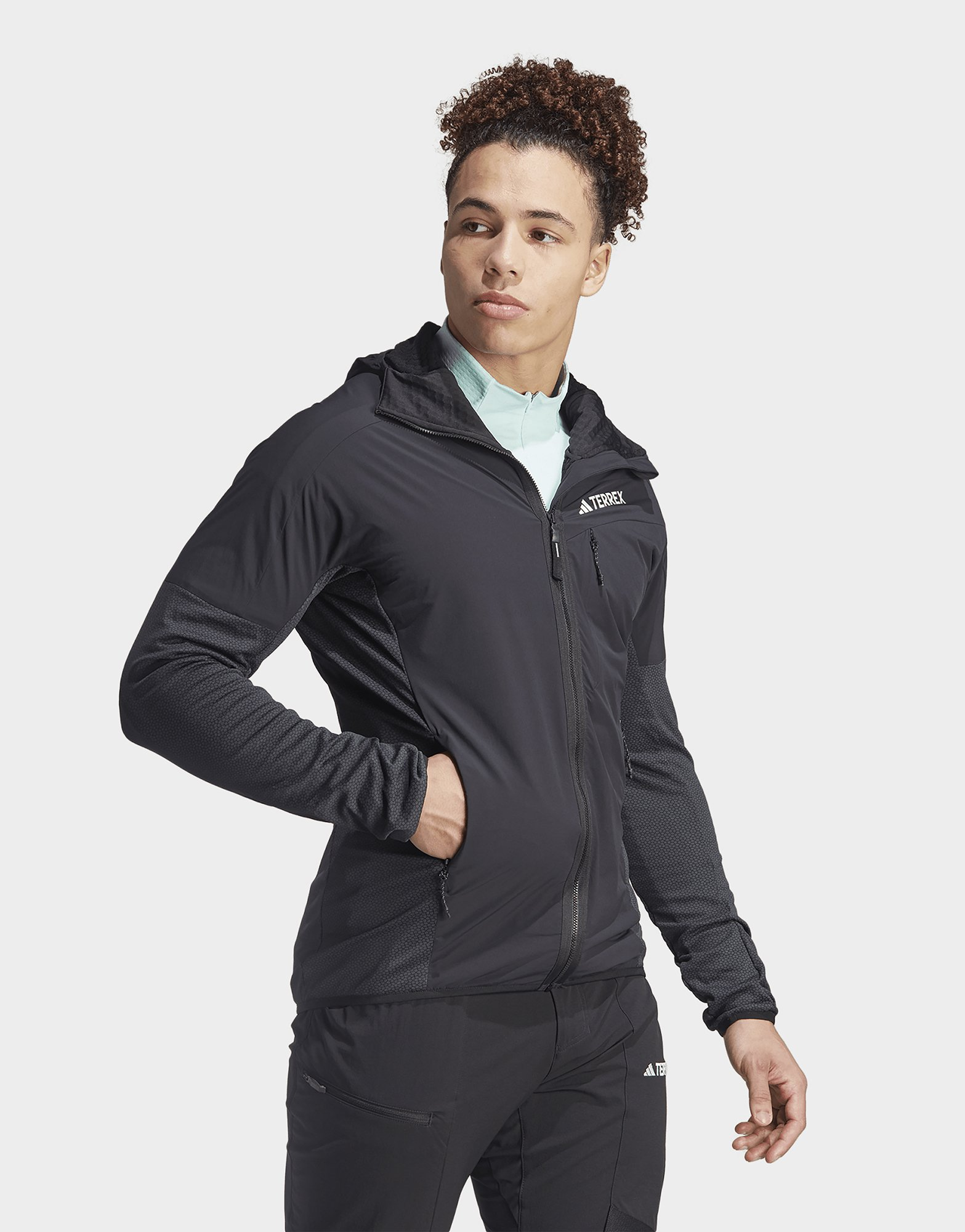 adidas Veste coupe-vent à capuche en molleton Terrex Techrock