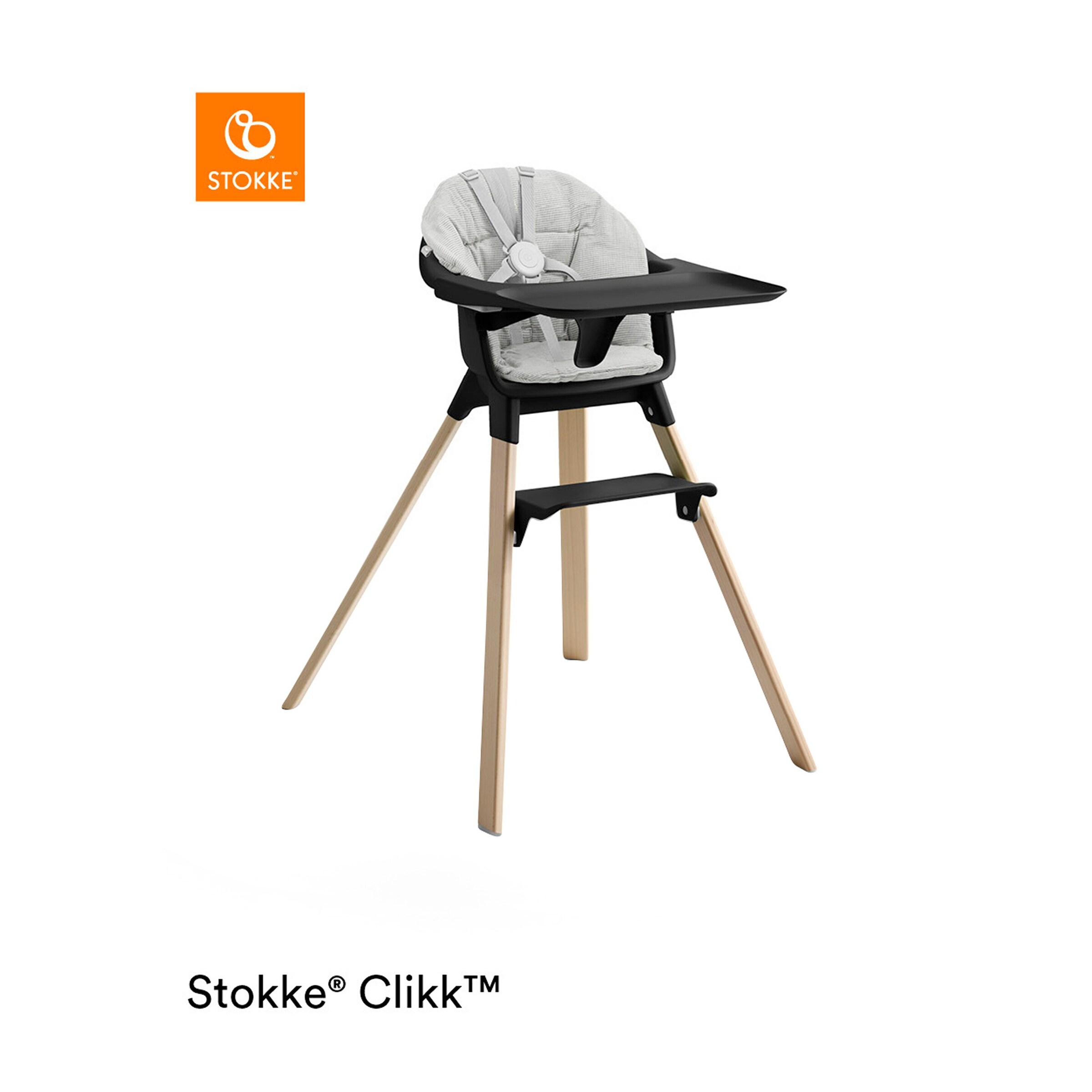 Stokke® - CLIKK™ Sitzkissen Organic Cotton mit schmutzabweisender Beschichtung Nordic Grey