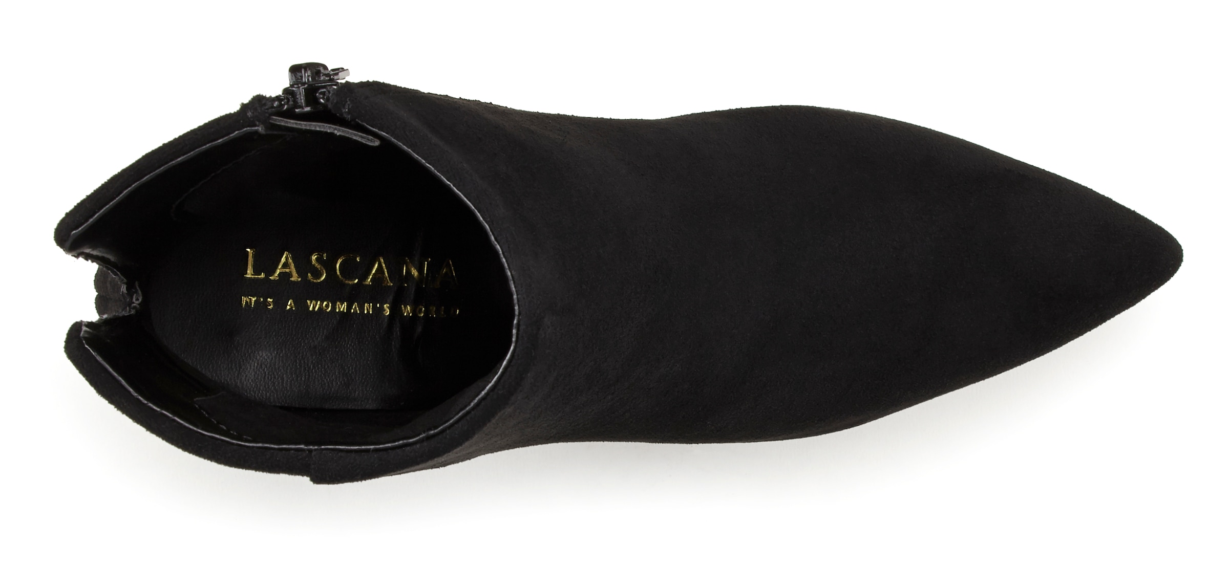 LASCANA High-Heel-Stiefelette  in spitzer Form & Pfennigabsatz, Reissverschluss Stiefel VEGAN