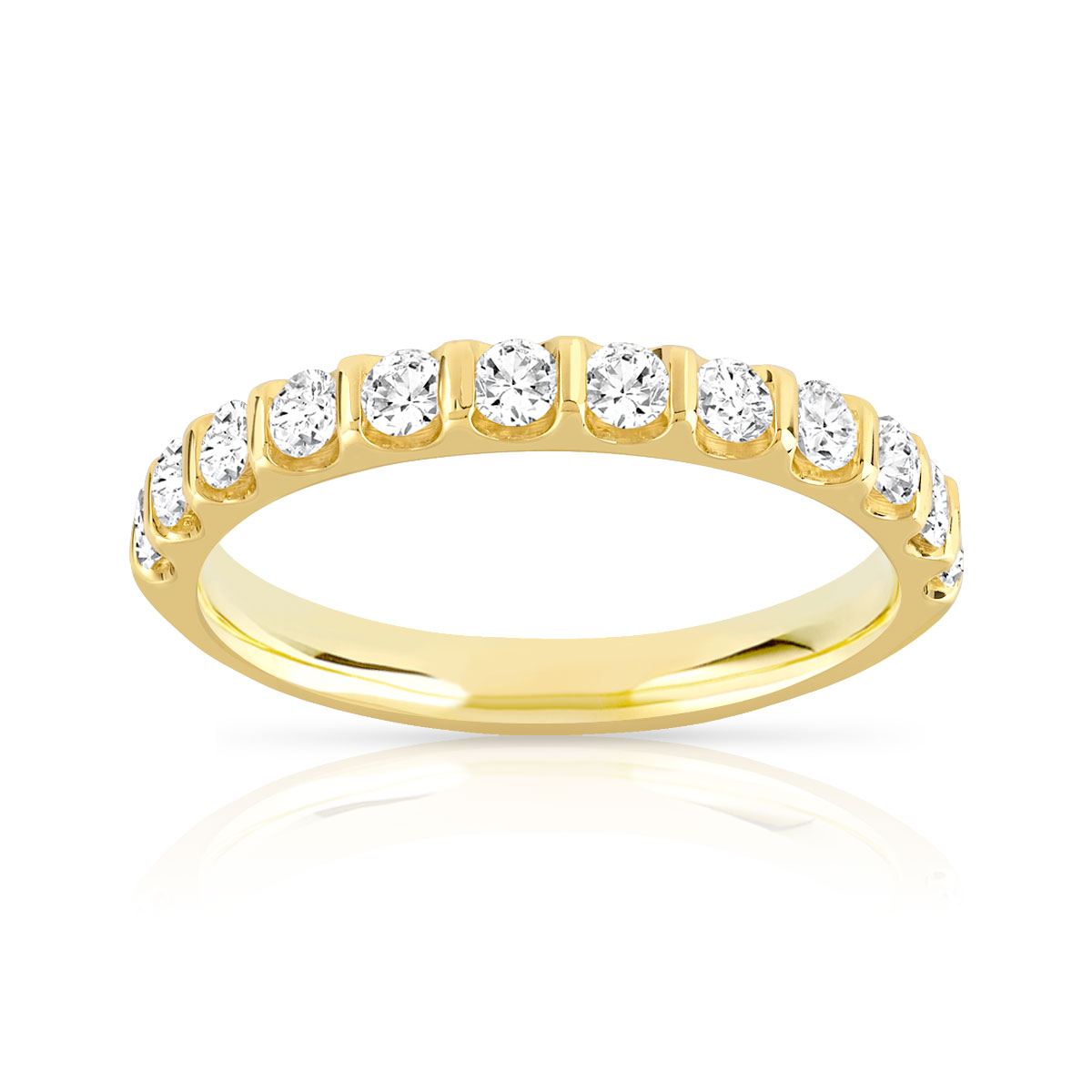 Alliance demi-tour or 750 jaune diamant