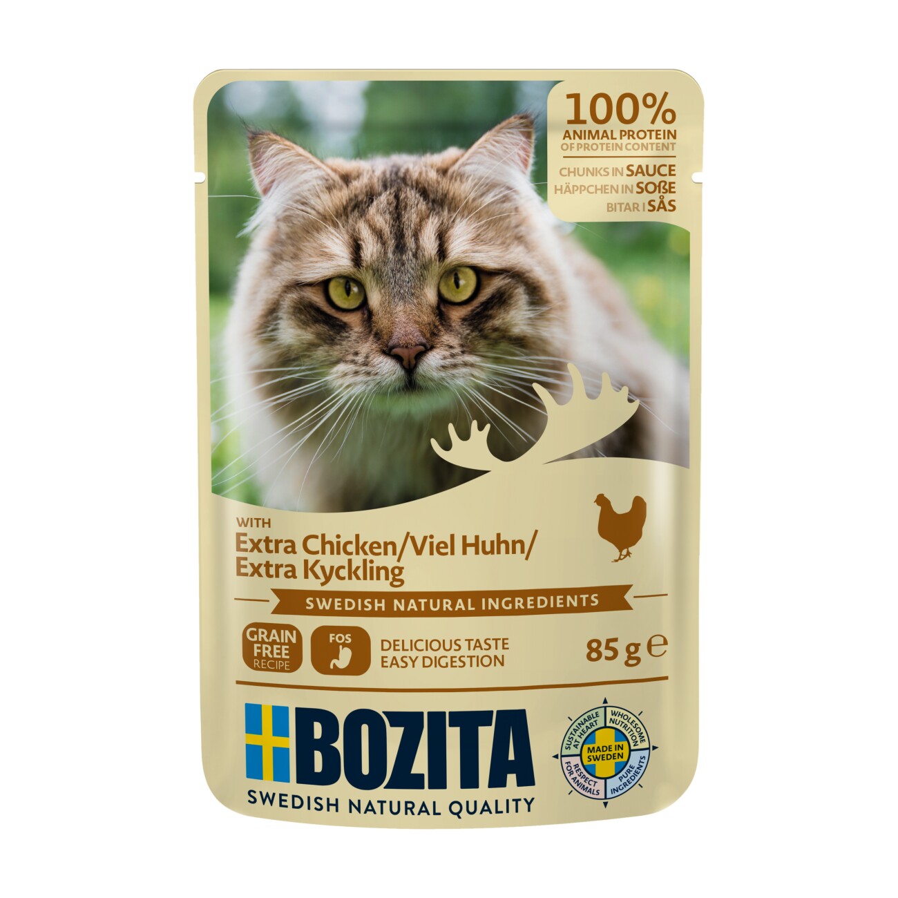 BOZITA Pouch Häppchen in Soße 12x85g Hühnchen
