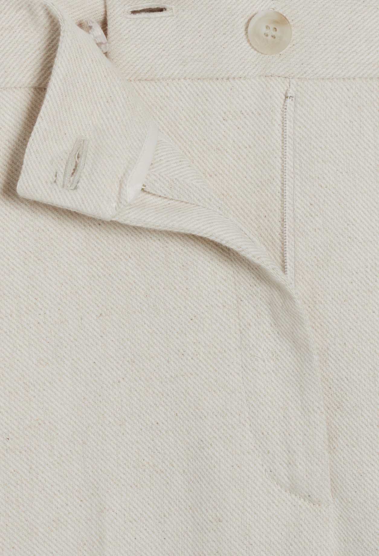Pantalon beige coton et lin