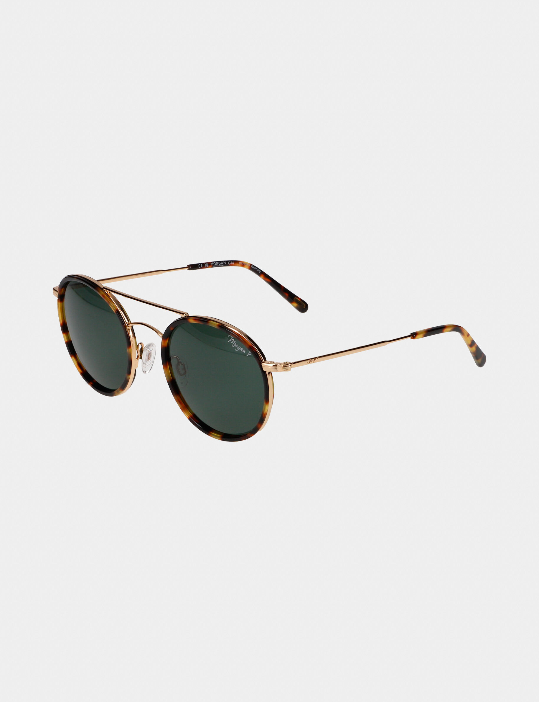 Lunettes de soleil rondes double-pont dore femme - dore