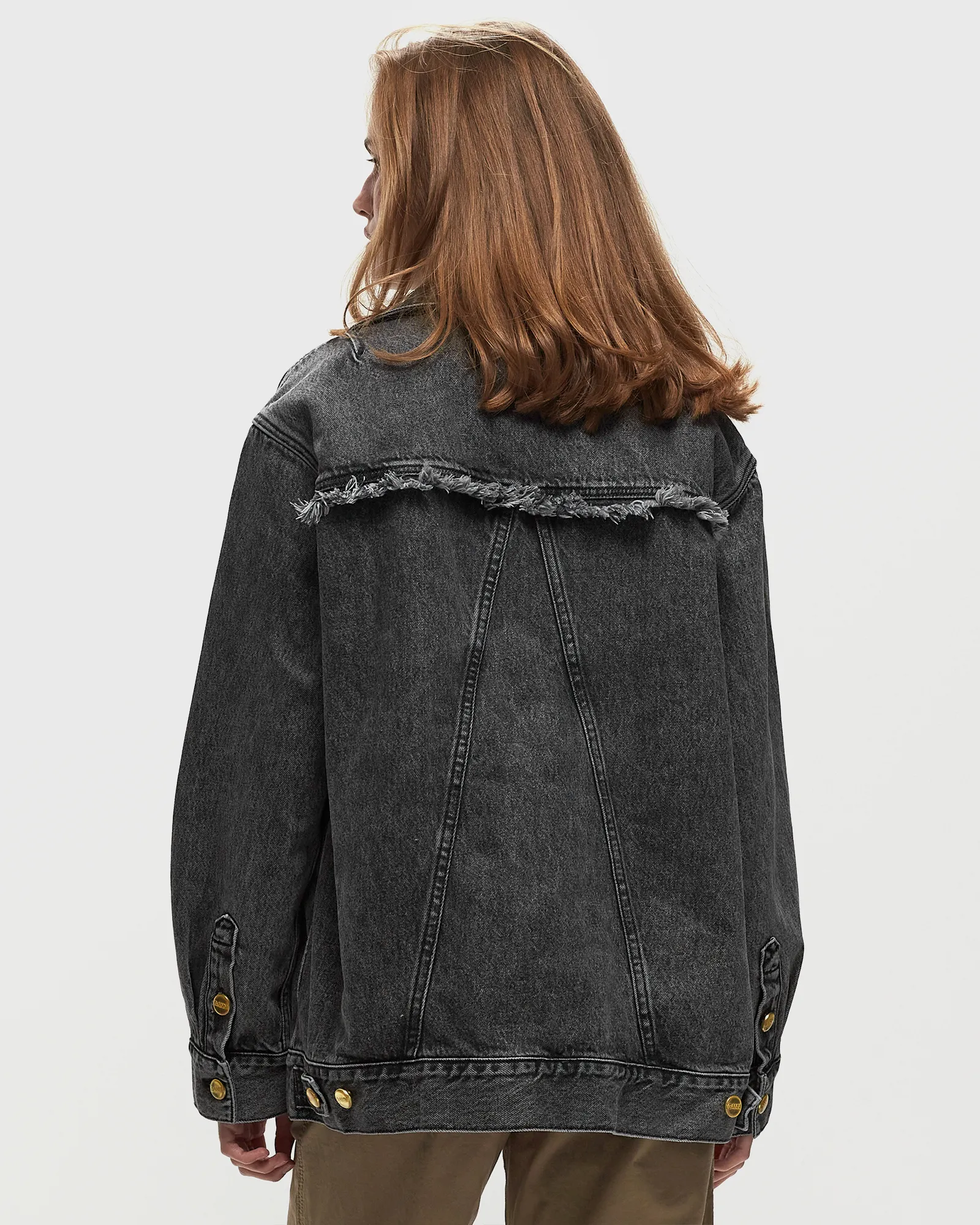 Ganni Snow Washed Denim Oversized Jacket