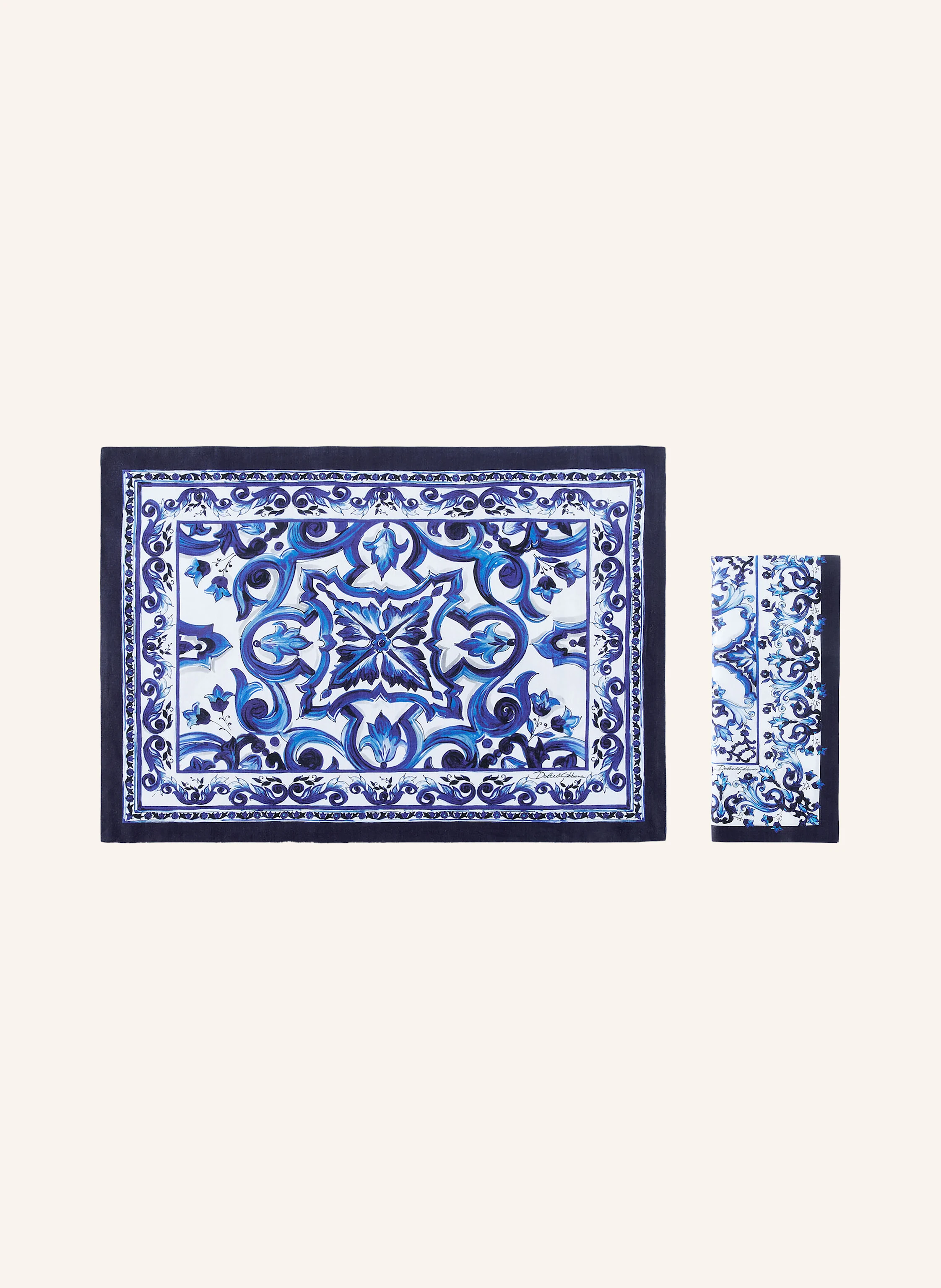 DOLCE & GABBANA CASA Set: Stoffserviette und Tischset aus Leinen