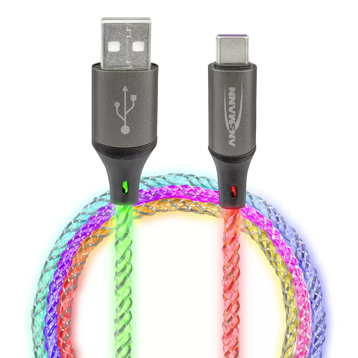USB A auf USB C Kabel ANSMANN Bunt