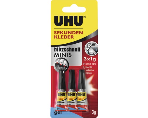 UHU Minis superlijm 3 x 1 g losse gel