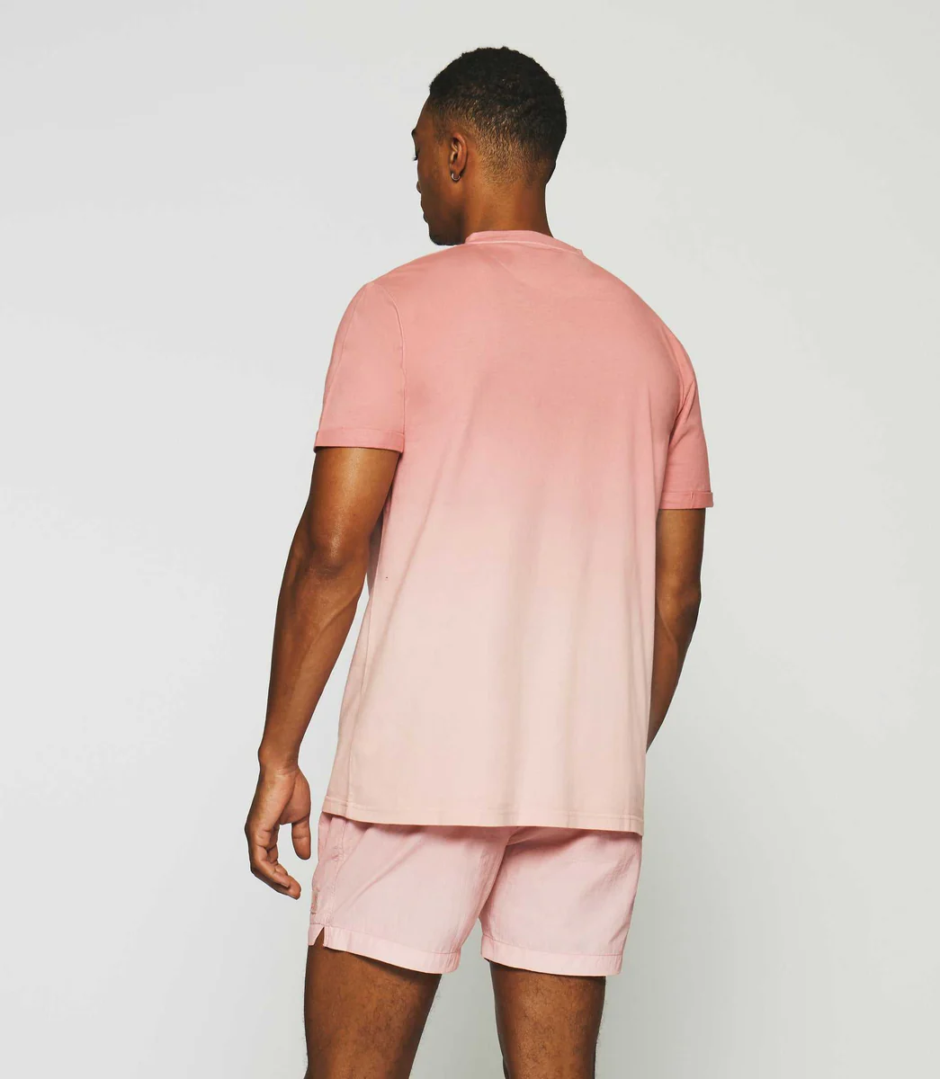 T-shirt à manches courtes dégradé dip dye rose GUYTO