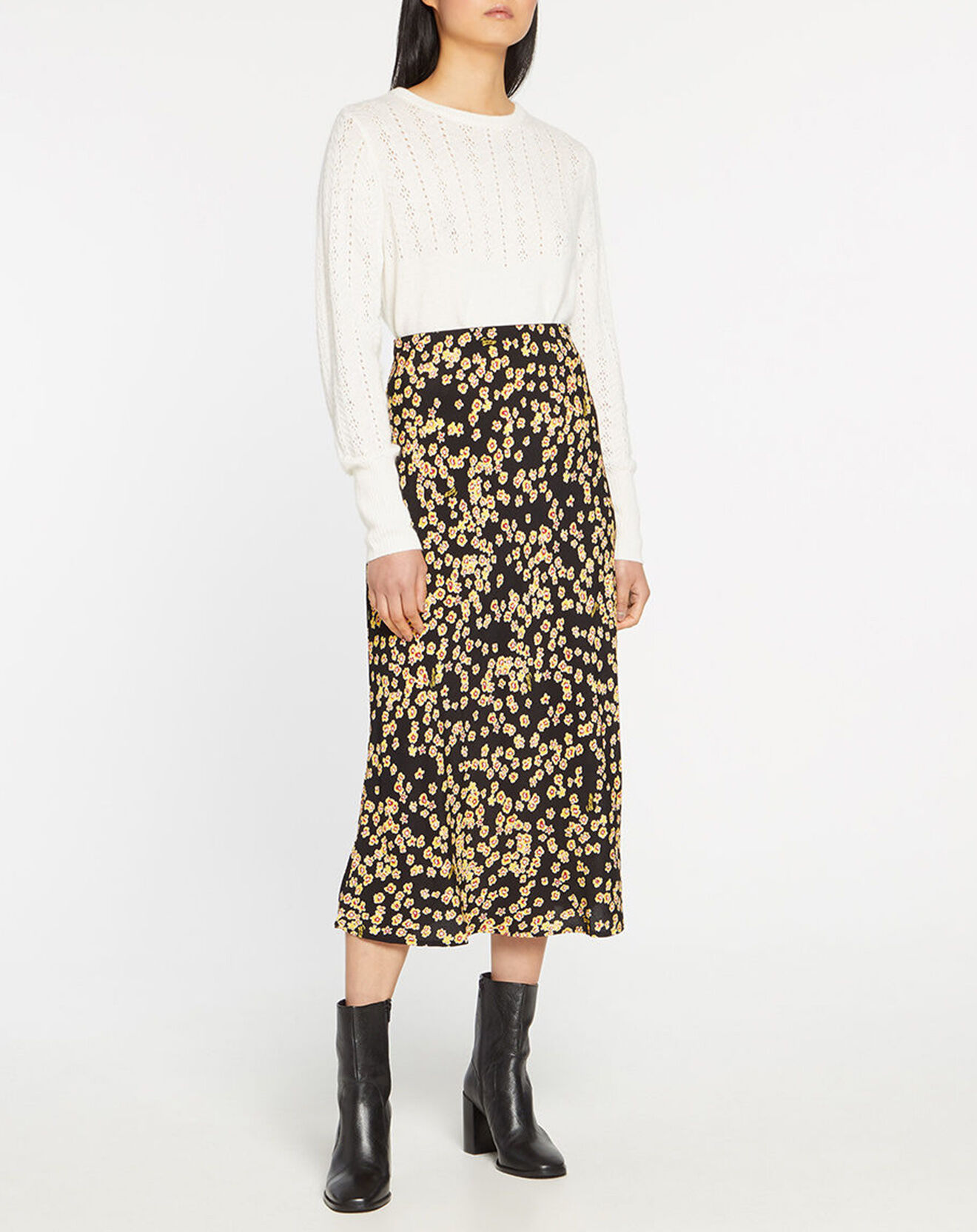 Tommy Jeans Jupe fluide Fleurs jaune/noire