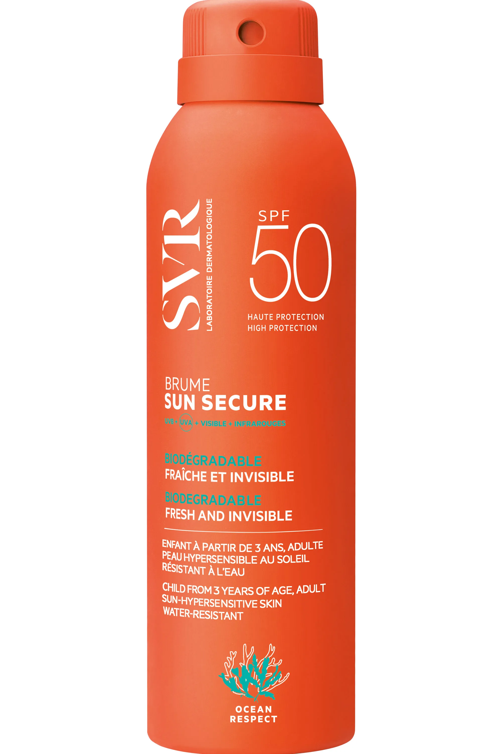 SVR Brume solaire invisible & biodégradable SPF50 Sun Secure-200 ml