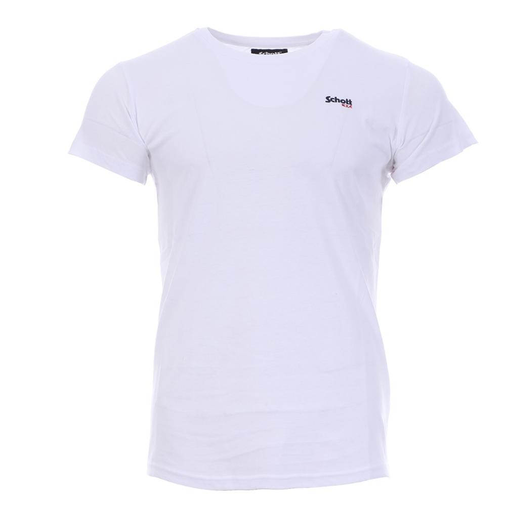 Schott T-shirt blanc homme Schott NYC brodé