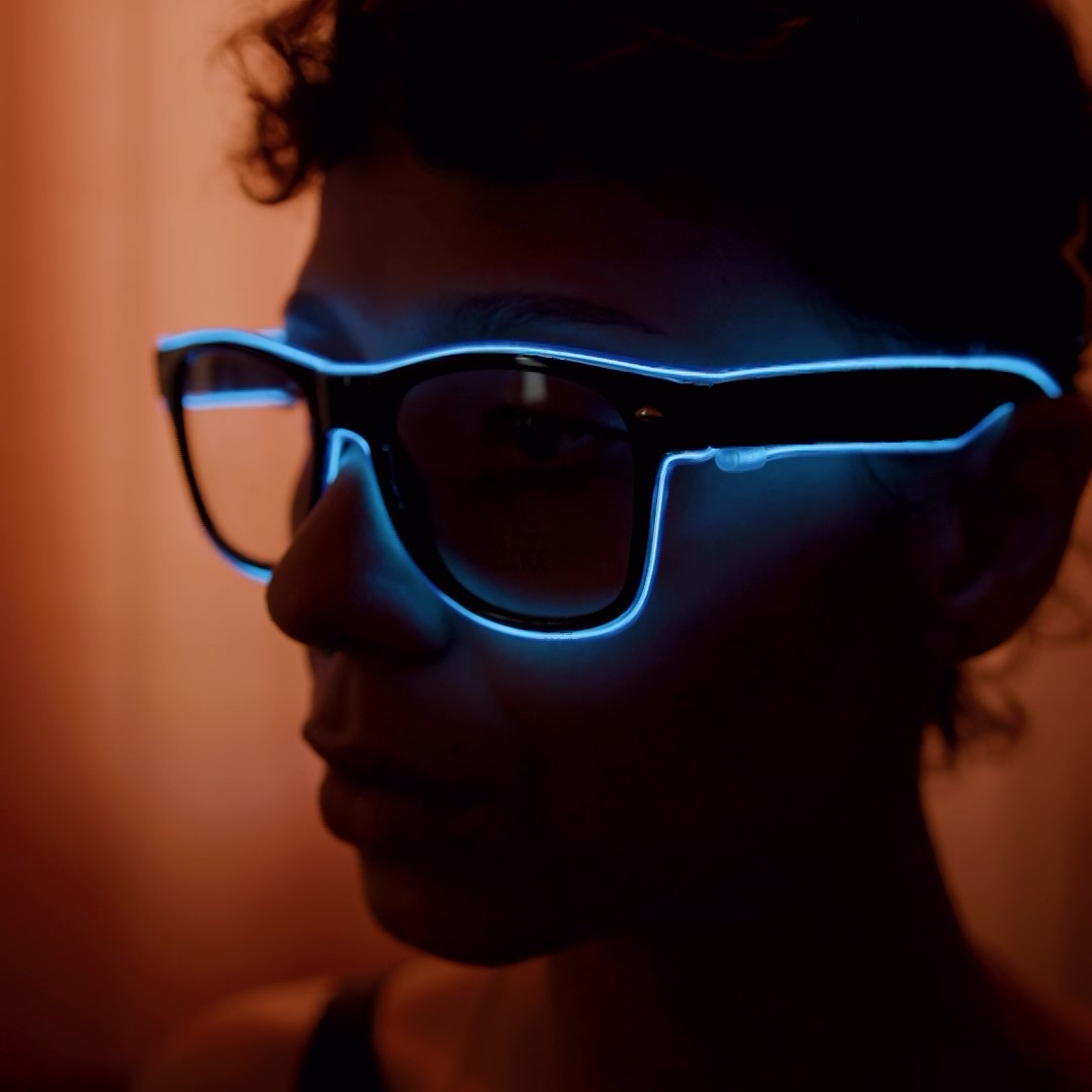 LED Party Brille Festival Leuchtbrille Verkleidungs Accessoire - Blau