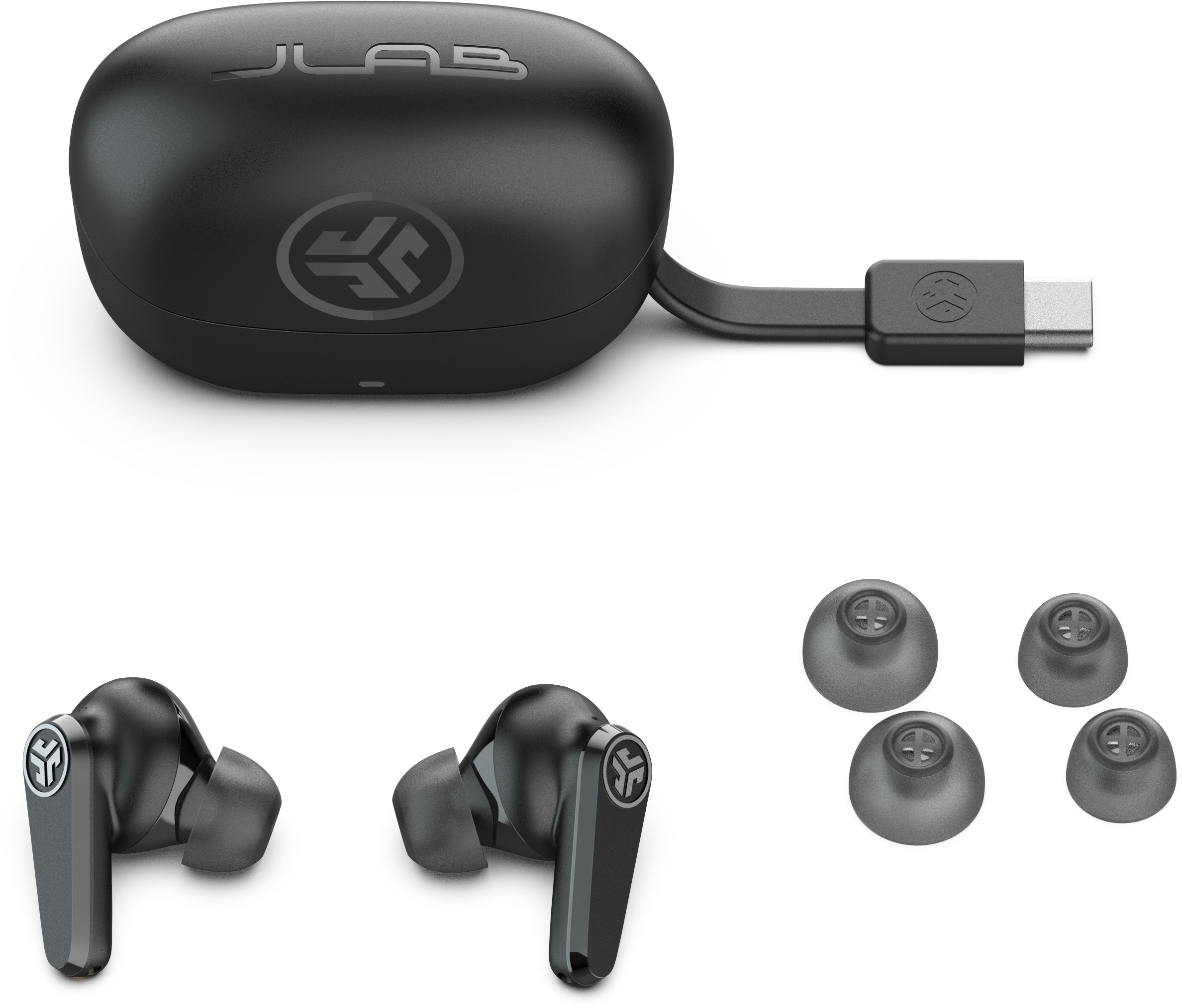 Go Pods ANC Bluetooth 5.4 In-Ear TWS Kopfhörer Headset IP55   Ladecase (IEUEBGOPODSRBLK124) - Schwarz