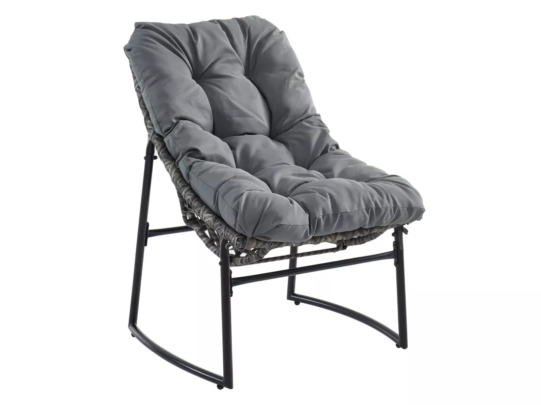 Salon de jardin en résine tressée : 1 canapé 2 places, 2 fauteuils et une table basse - Gris anthracite - JONAH de MYLIA