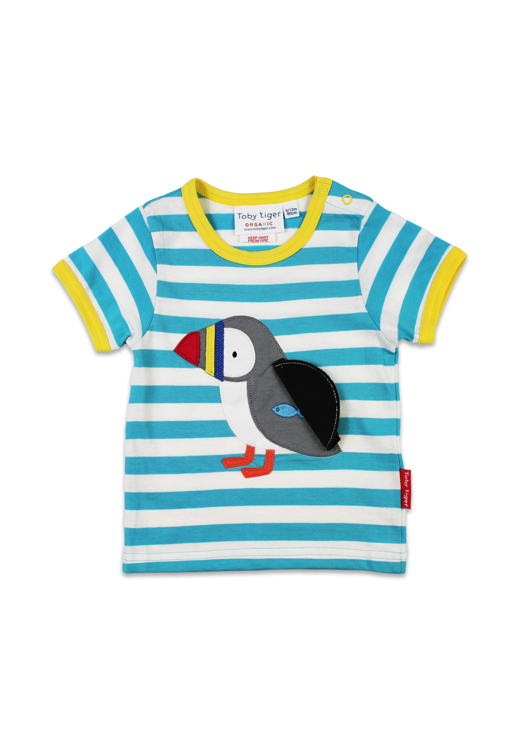 Toby Tiger Kurzarmshirt mit Papageientaucher Applikationen