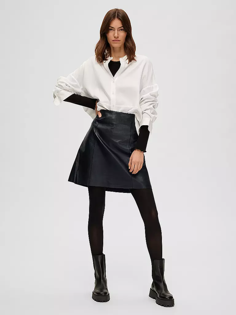 SELECTED FEMME Lederrock schwarz
