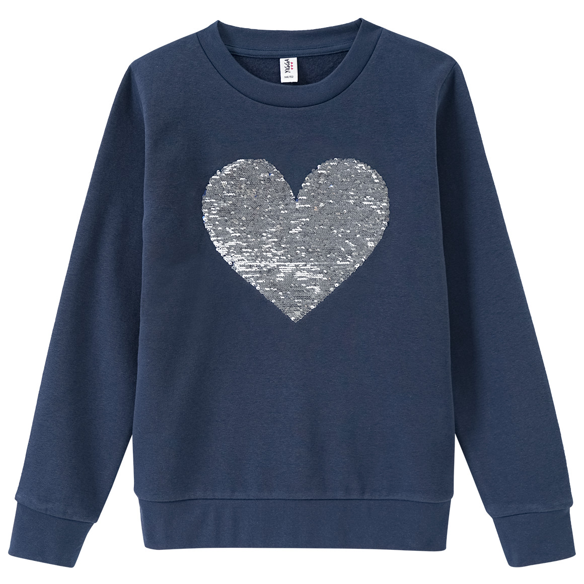Yigga Mädchen Sweatshirt mit Wendepailletten dunkelblau