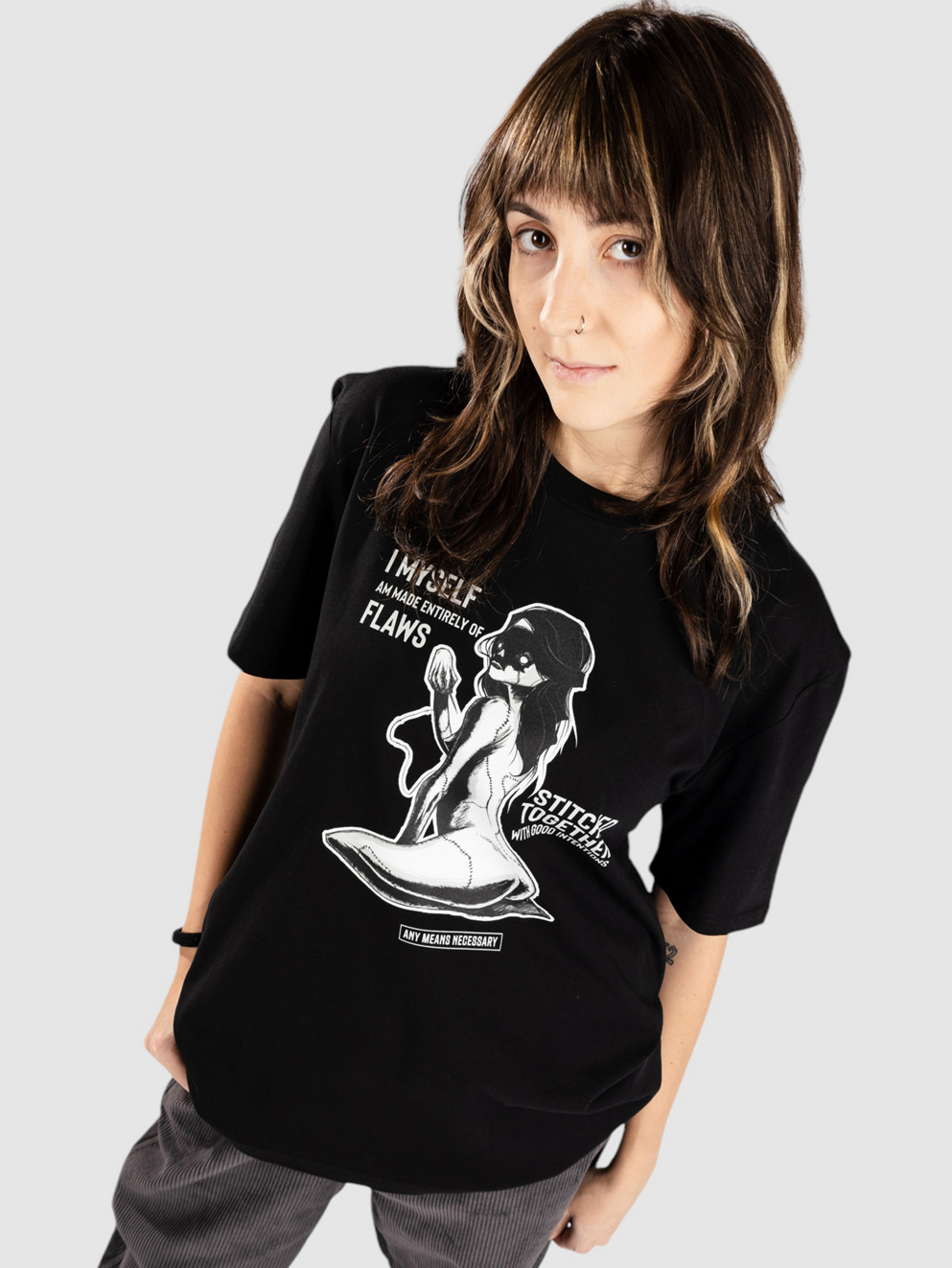 Any Means Necessary Flaws T-Shirt black