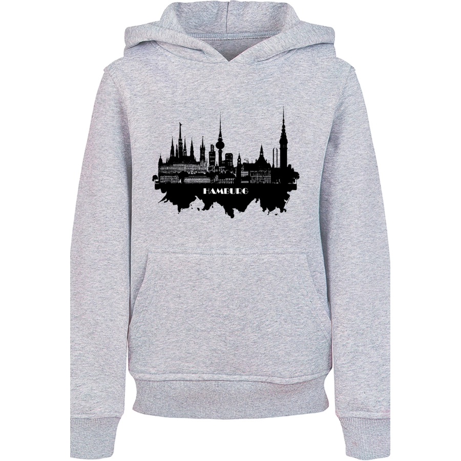 F4NT4STIC Hoodie Cities Collection - Hamburg skyline heather grey