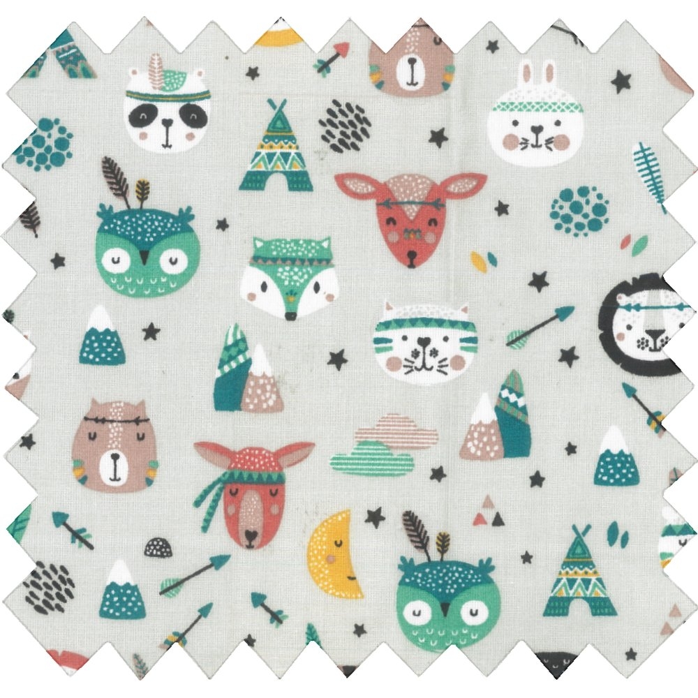 Coupon Tissu 1 M Animaux Sioux Ex1082