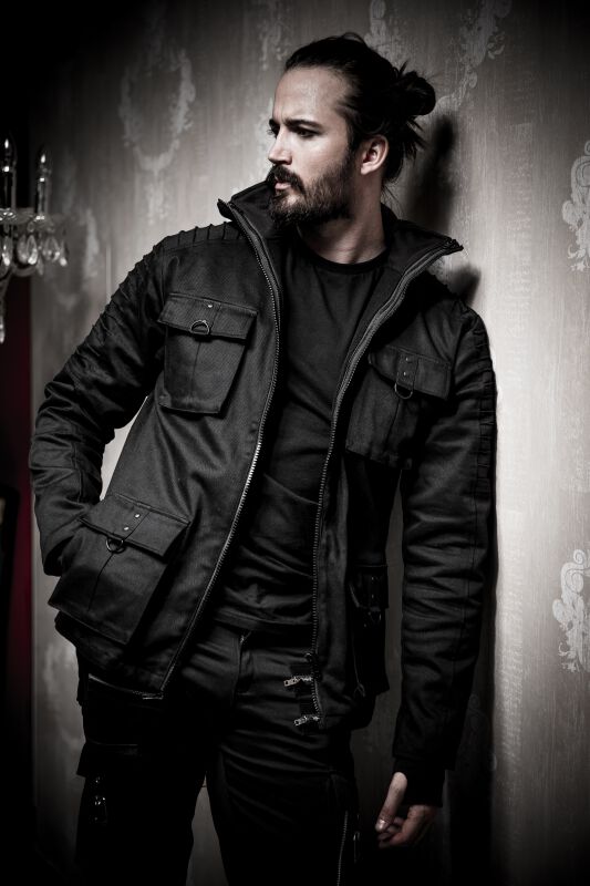 Manteau D'Hiver Avec Poches À Rabats Coutures Décoratives | Gothicana by EMP Veste d'hiver