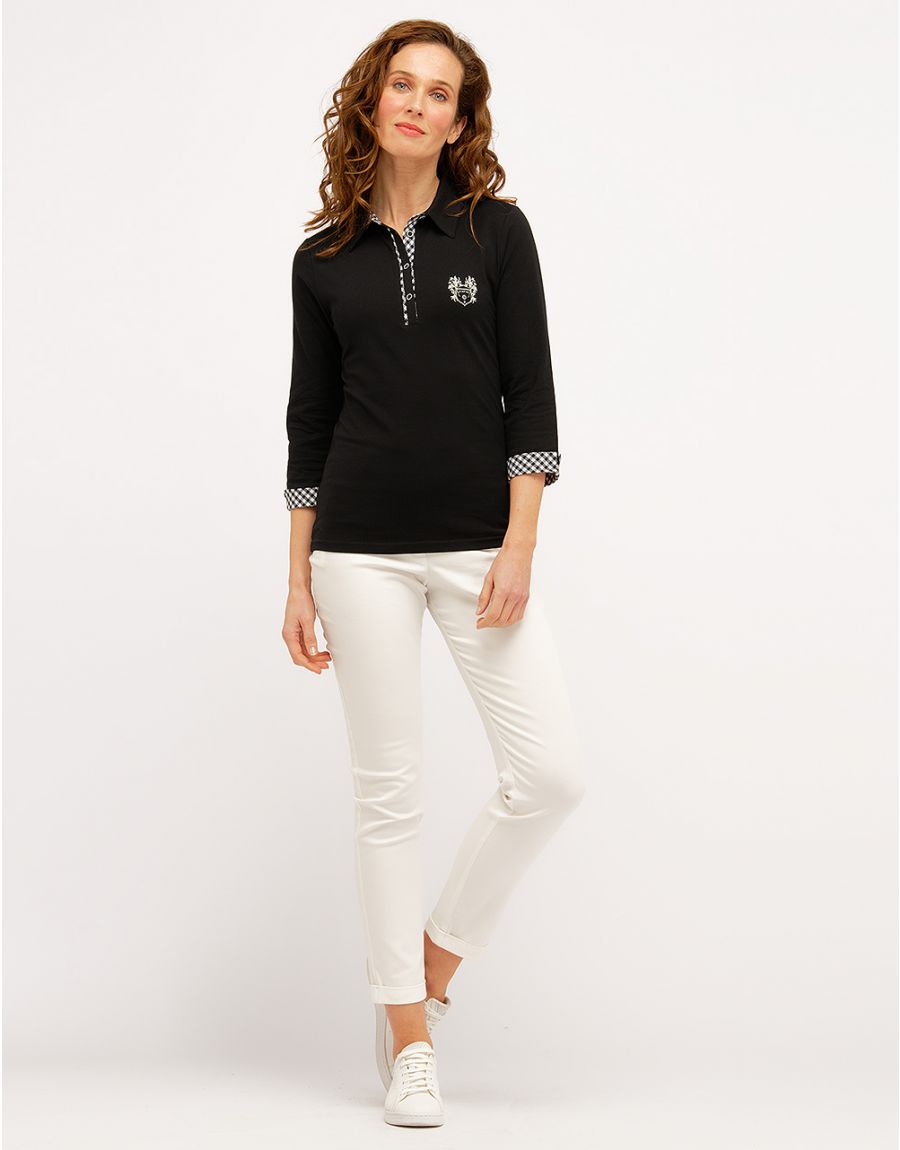 T-Shirt polo coton noir