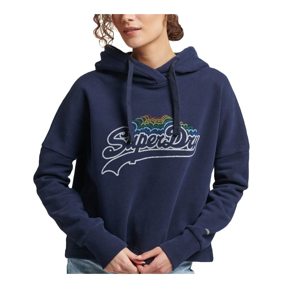 Superdry VINTAGE LOGO RAINBOW - Sweat Femme nautical navy