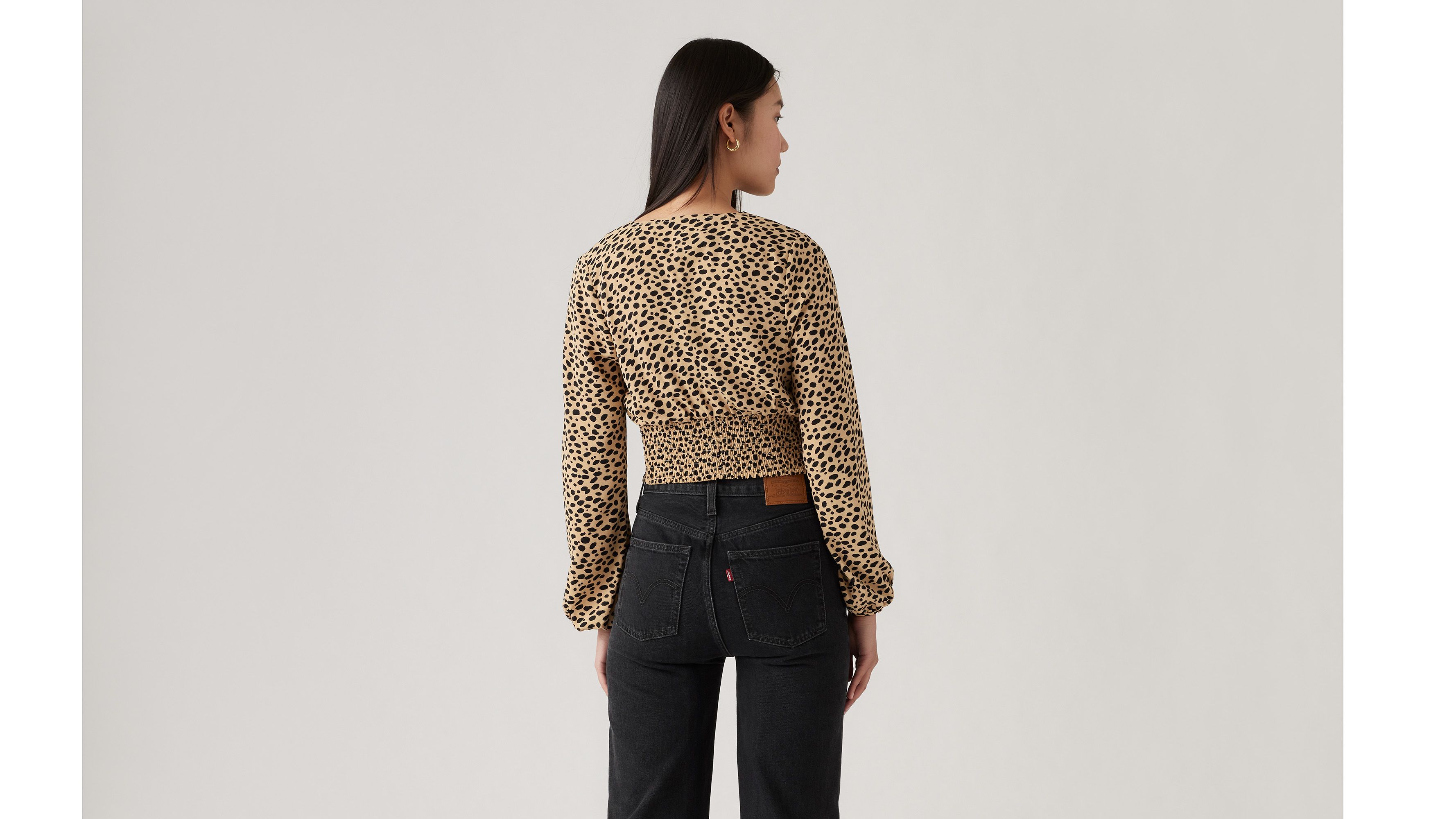 Blouse manche longue Tamara - New Stella Leopard Almond Buff - Multicolore