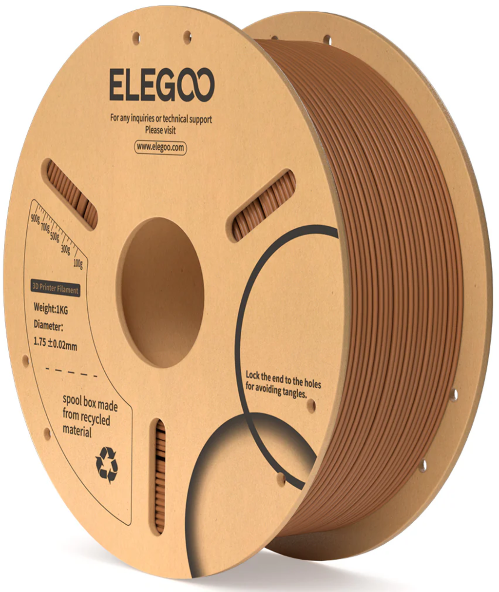 Elegoo  PLA Brown, 1,75 mm / 1000 g    Anfängerfreundliches PLA in Braun