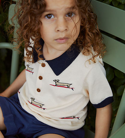 Copenhagen Colors Polo - Strick - Cream/Navy Kamm