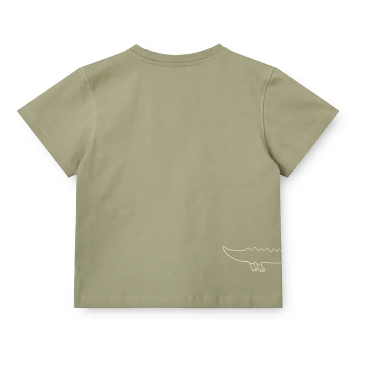 Liewood T-shirt Sixten Crocodile | Vert kaki clair