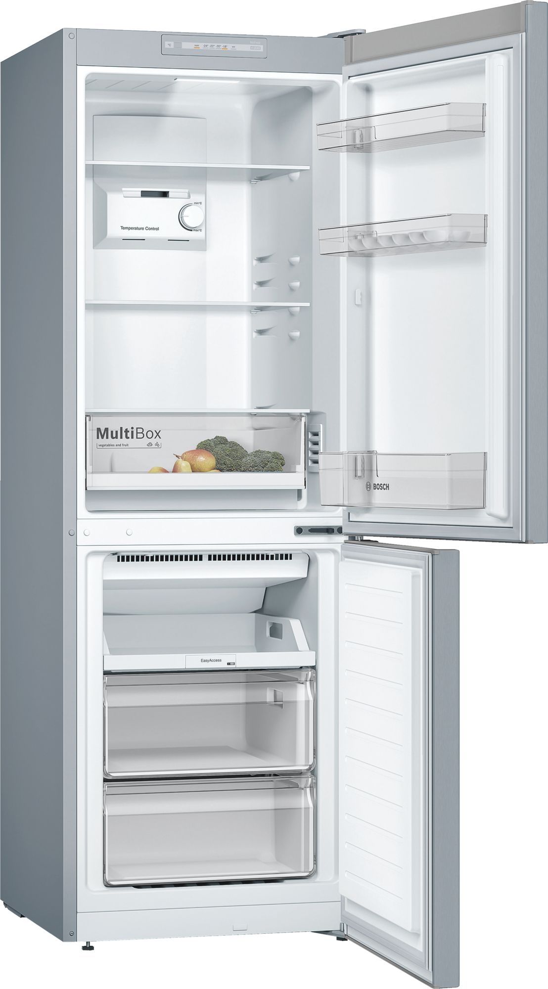 Refrigerador Combinado Independente Série 2 176 x 60 cm Aço fosco resistente a impressões digitais KGN33NLEB
