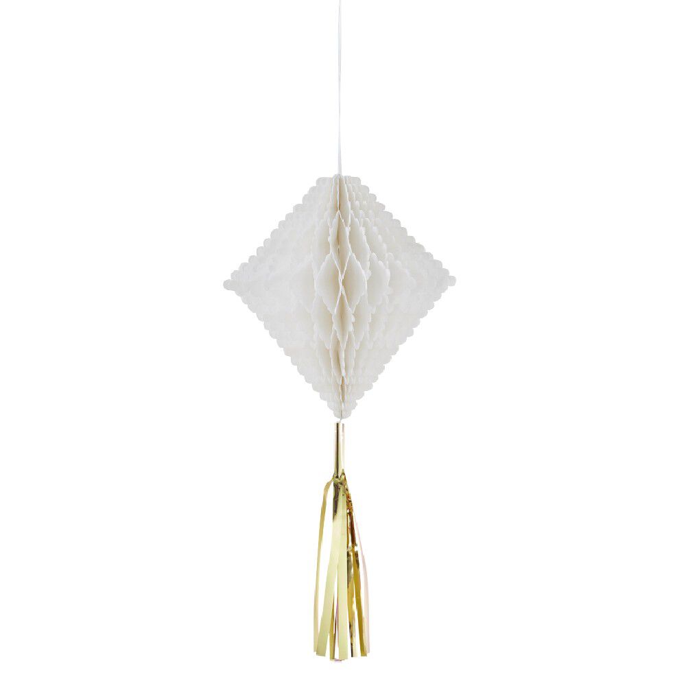 Suspension en papier blanc de forme géométrique x 3