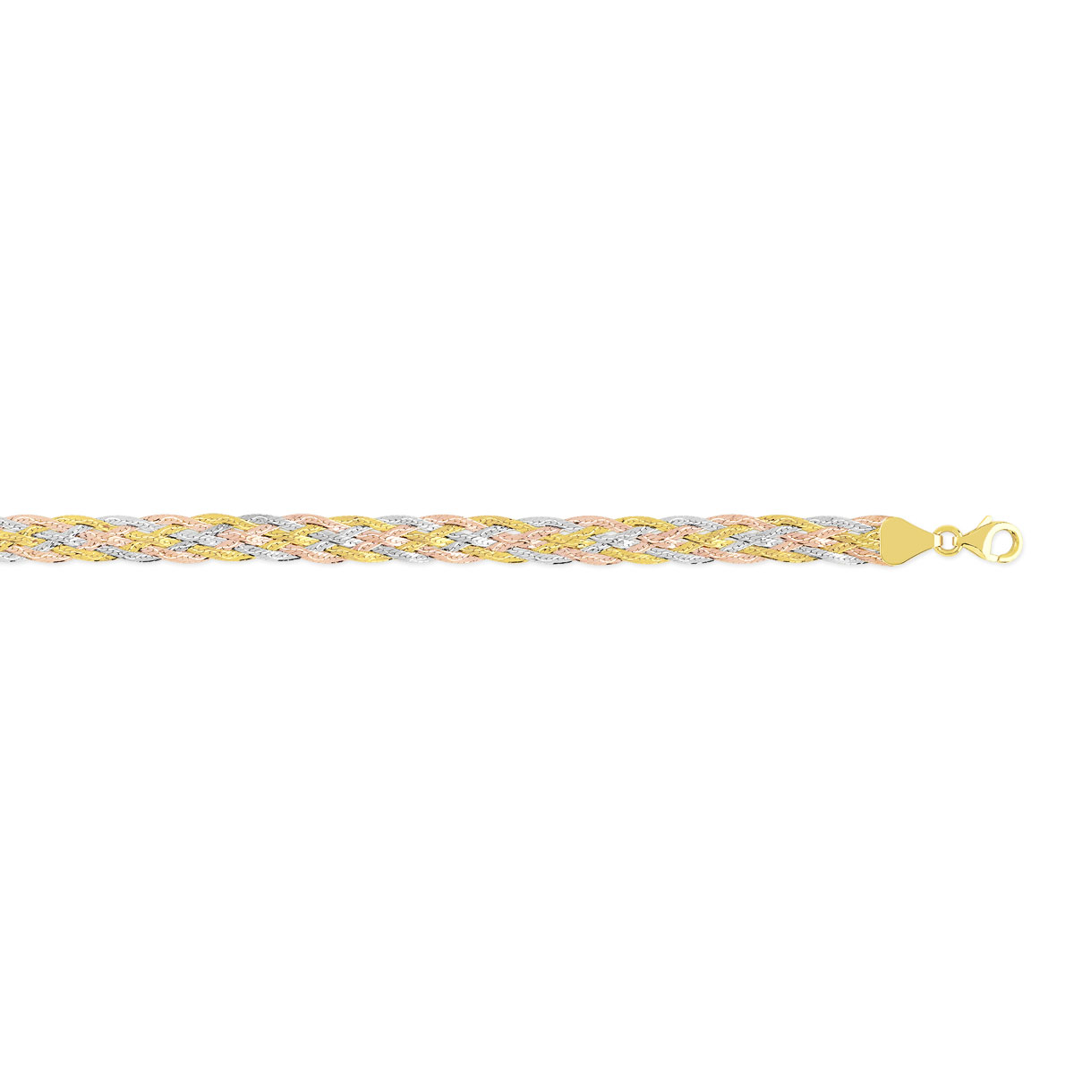 Bracelet 3 ors 375 tressé 19,5 cm