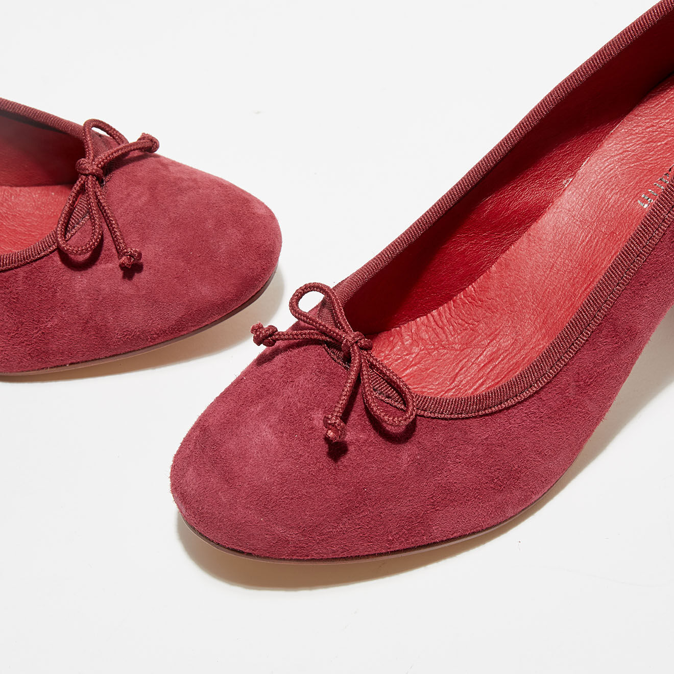 Quartier Latin Ballerines en Velours de Cuir Sophie violettes  - Talon 6 cm