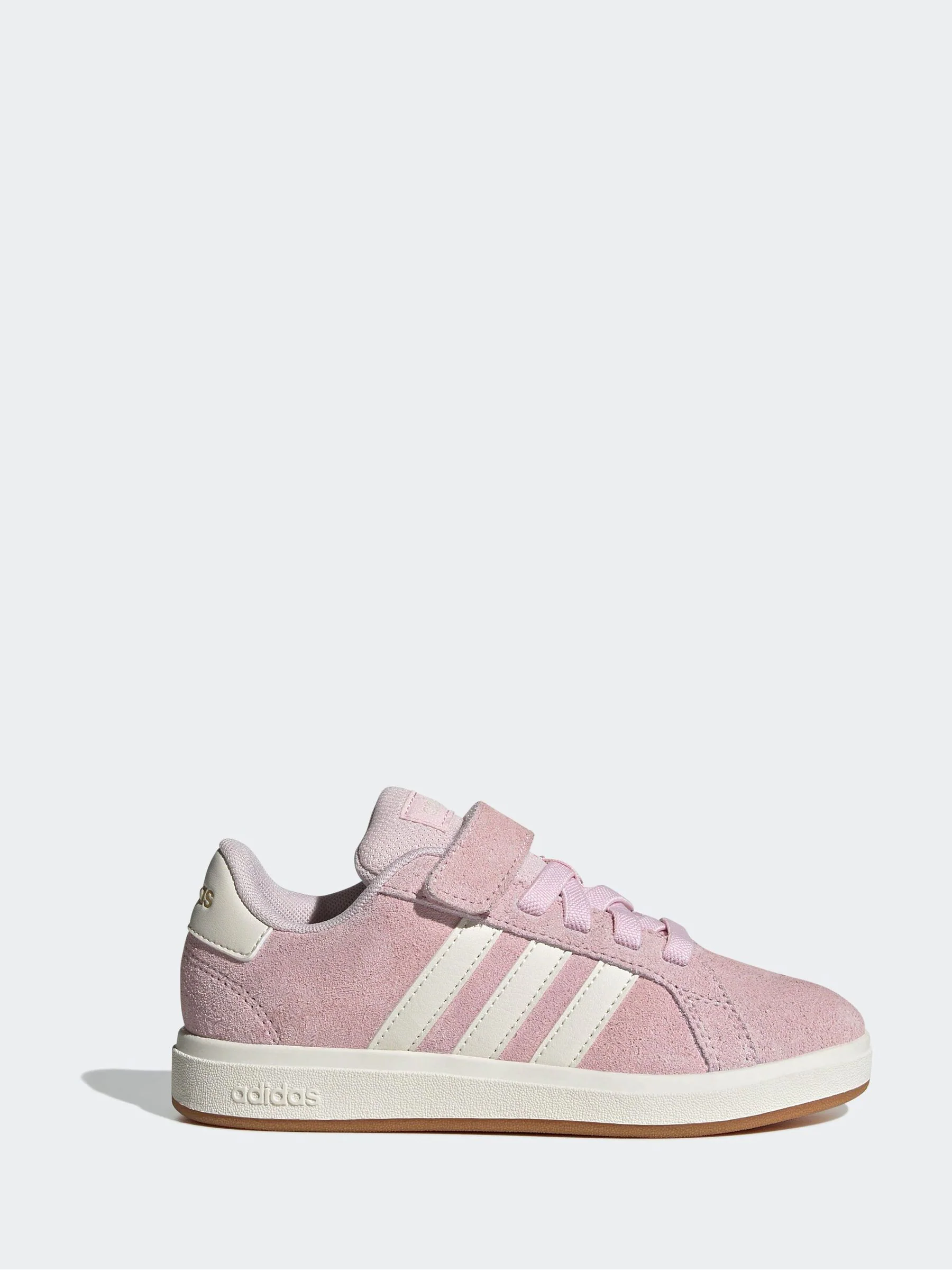 Roze - adidas Grand Court 00suède kindersneakers met elastische veters