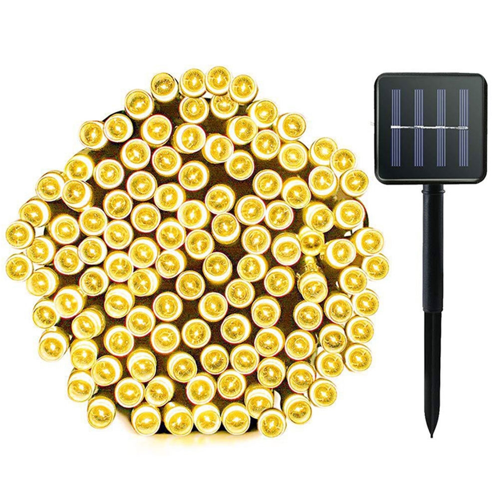 (22m) 200 LED's Deko Solar Lichterkette Outdoor Beleuchtung IP65 - Warmweiss