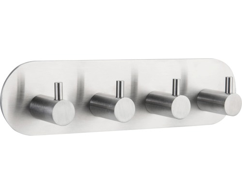 form&style klevende haakstrip, 4-voudig rond, roestvrij staal, mat