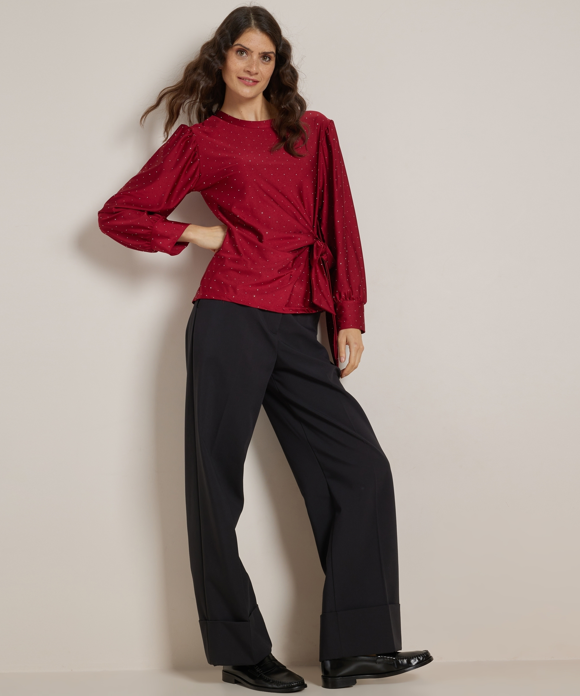 glitter top met strik