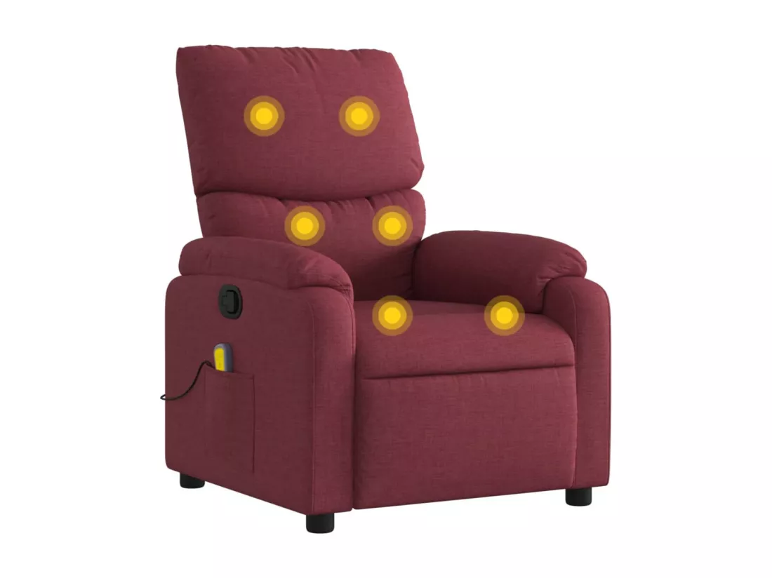 Fauteuil de massage inclinable Rouge bordeaux Tissu