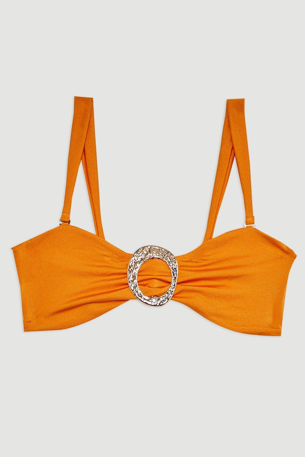 KarenMillen Haut de bikini à bretelles détachables avec détails de bordure Slinky