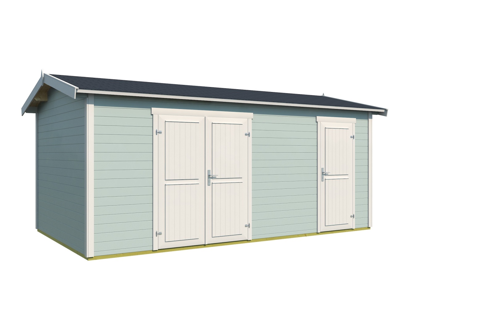 Gartenhaus TUVALU XL - gletschergrün - Fichte massiv - 500x300 cm
