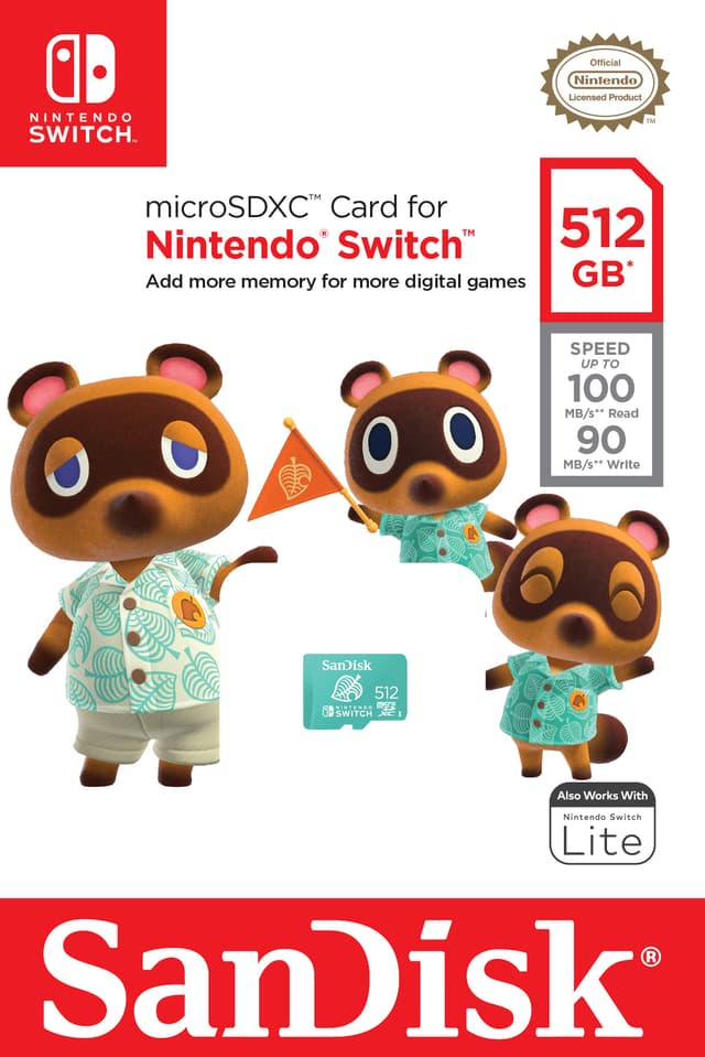 SanDisk 512GB microSDXC hukommelseskort til Nintendo Switch