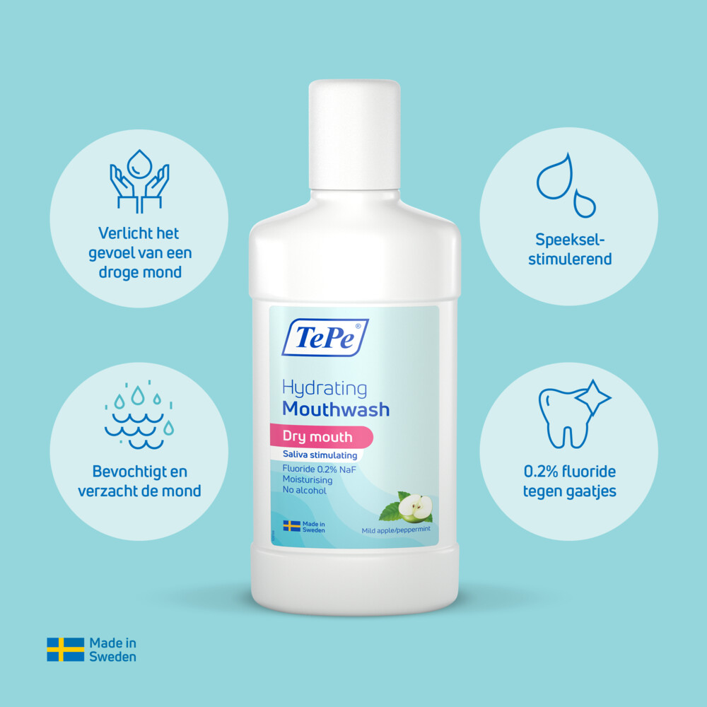 TePe Hydraterende Mondspoeling Mild Apple Peppermint500 ml