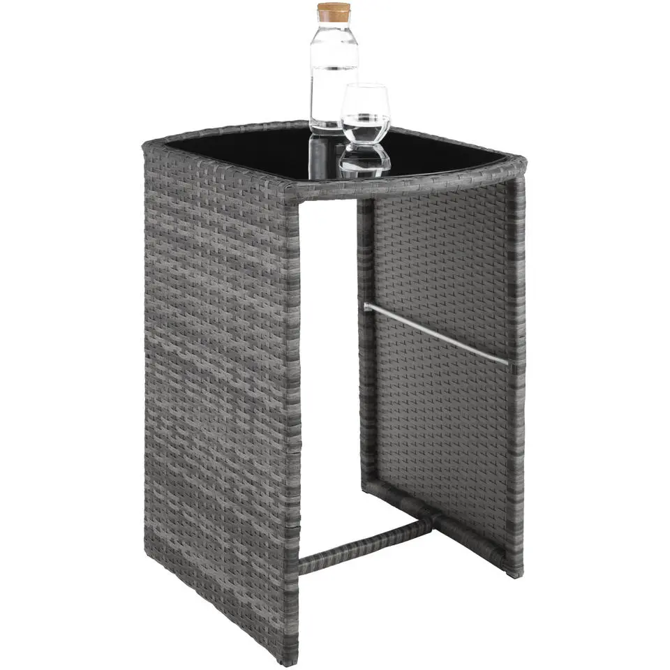 tectake Aluminium wicker bistroset Hamburg, Grijs