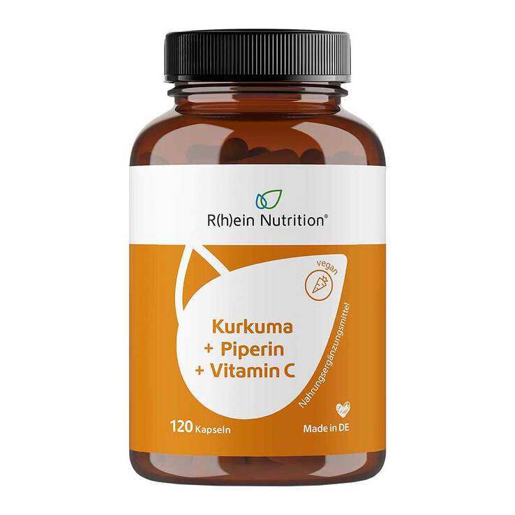 Kurkuma 95% Curcumin + Piperin + Vitamin C vegan Kapseln , 120 St