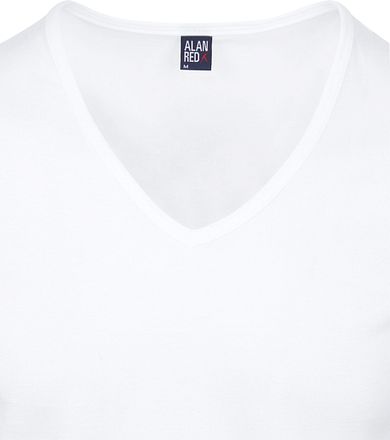 Alan Red T-Shirt Dean Wit - 2pack Herenmode 6661/2P/01 Dean T-shirt White
