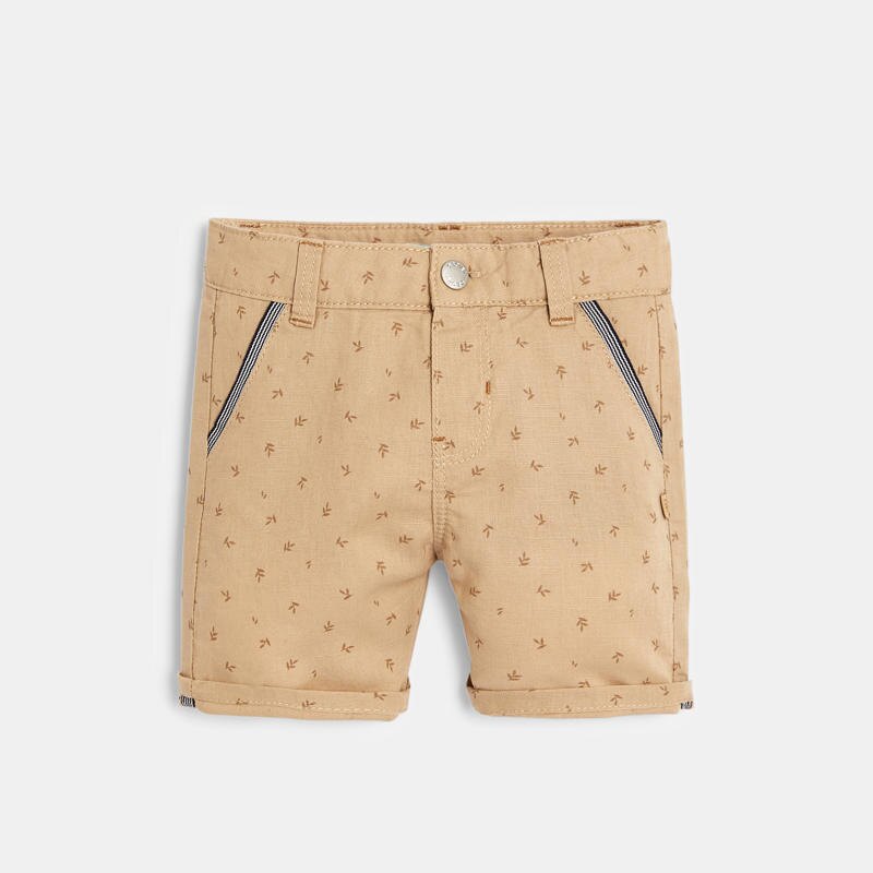 Short lin et coton imprimé palmiers blanc bébé garçon Blanc