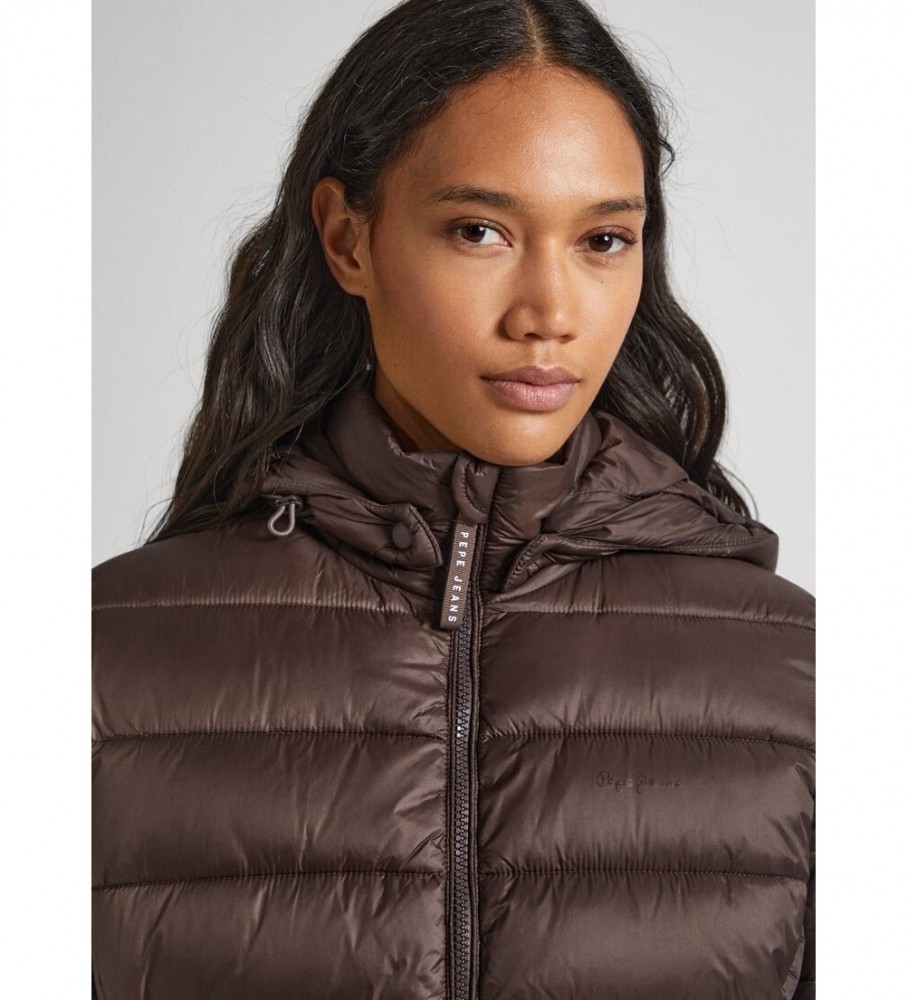 Casaco comprido marrom Maddie da Pepe Jeans